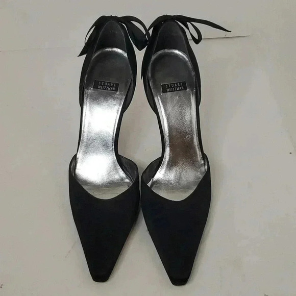 STUART WEITZMAN Satin Bow Accents D'Orsay Pumps Size 8 - Picture 1 of 7